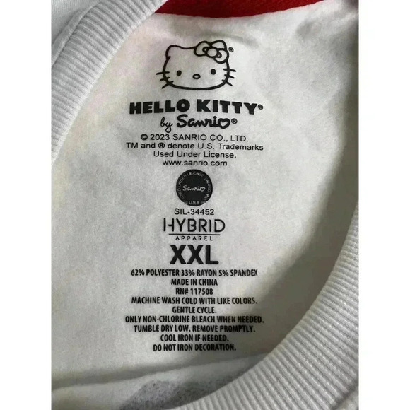 Hello Kitty Hybrid Apparel Women's Size 2XL White Sweatshirt Sanrio Soft NWT - Picture 6 of 7